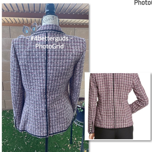 New Veronica Beard “Theron” Tweed Double Breasted Tailored Trim Jacket Size 6 - Picture 15 of 16